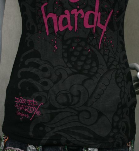 ED Hardy Womens Tank Mermaid Surf Hardy Black One Size  