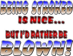 STROKED IS NICE BUT ID RATHER BE BLOWN T SHIRT #4314  