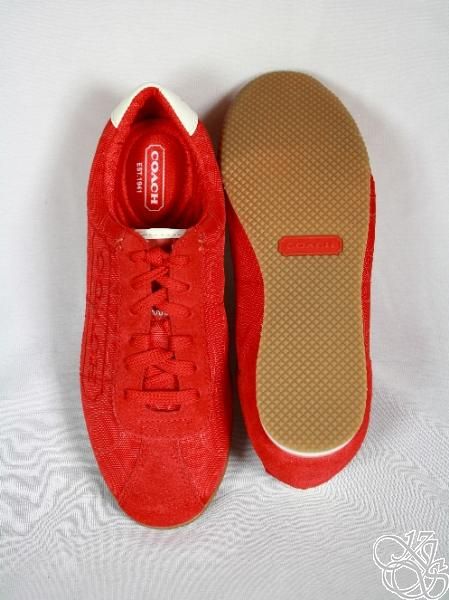 COACH Patti 12CM H Frequency Red / White Womens Sneakers Shoes New 