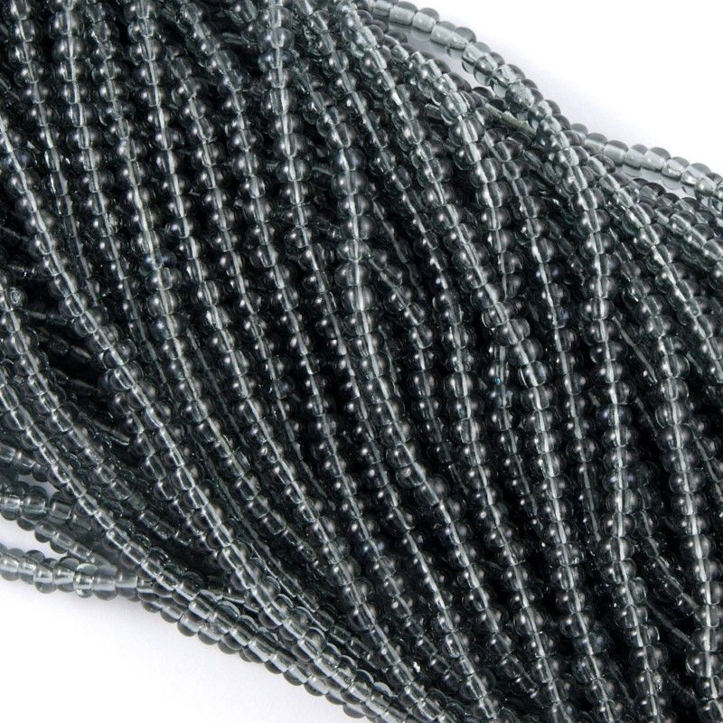 Czech Seed Bead Black Diamond 1/2 Hank 8/0 8 40010  