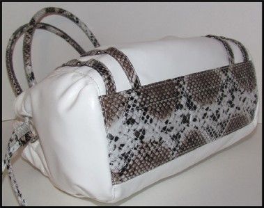 Kathy Van Zeeland White Metallic Bone Glam Rock II Shopper & Charms 