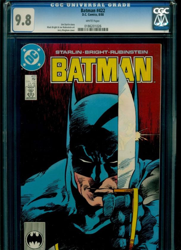 Batman 422 CGC 9.8 NM/MINT Starlin 1988 white pages  