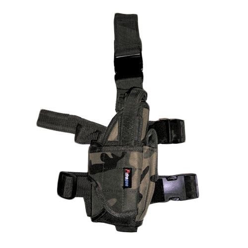   SHELL TORNADO RIGHT HAND DROP GUN LEG HOLSTER WOODLAND CAMO  