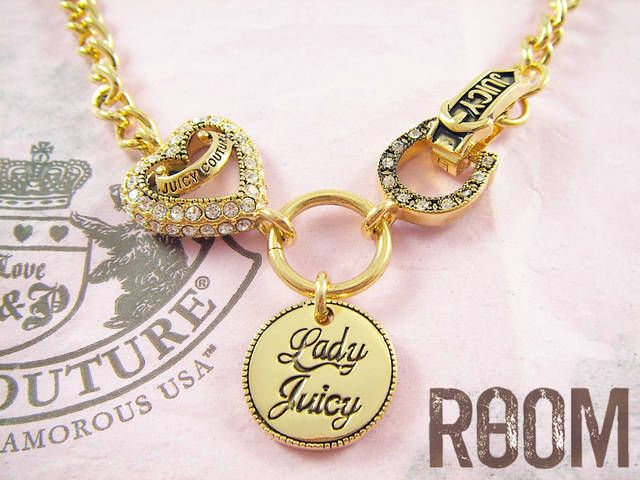Juicy Couture Heart Horseshoe Love Luck Gold Necklace  