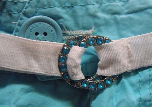 STEVE & BARRYS SEA BLUE CARGO SHORTS & CRYSTAL BELT NW  