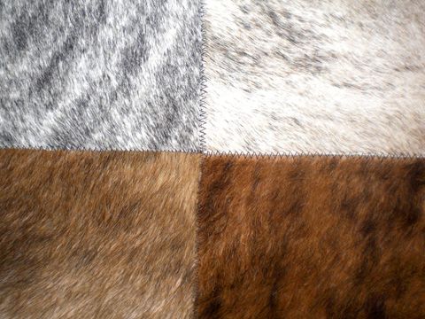 Patchwork Rug Cowhide Cow Hide Skin Carpet Leather F1  