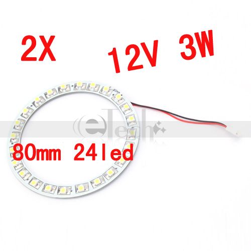 2X 12V 3W 60/70/80mm Car Angel Eyes headlight light 15/21/24 LED SMD 