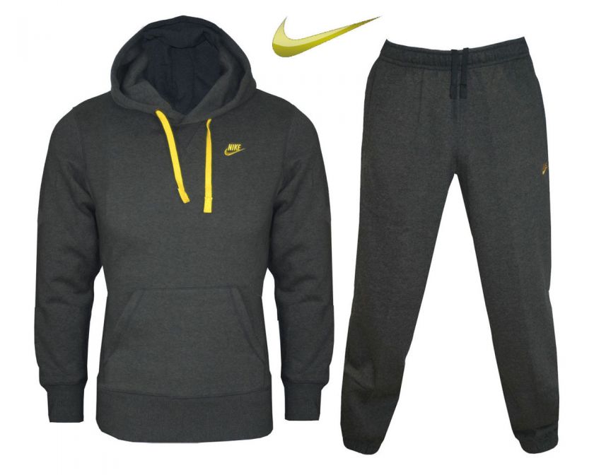 NEW MENS NIKE FLEECE TRACKSUIT overhead HOODY JOG JOGGING SUIT SIZE S 