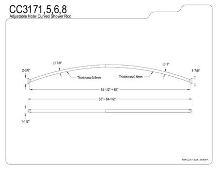 Kingston Brass Chrome Vintage Adjustable Hotel Curved Shower Rod 