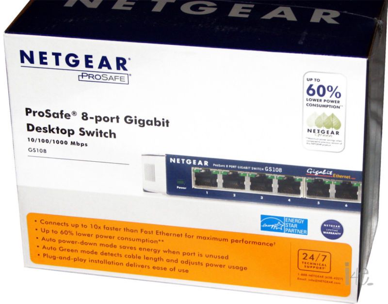 NETGEAR ProSafe GS108v3 8 Ports Gigabit Switch 606449025163  