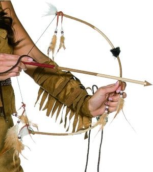 Deluxe Indian Bow and Arrow Set with Feather and Bead Detail. Great 