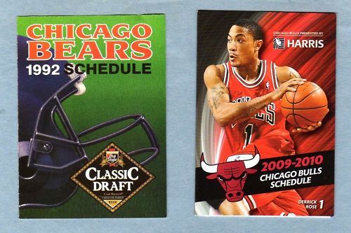 1991 2010 LOT OF 10 CHICAGO SPORTS TEAMS SCHEDULES  