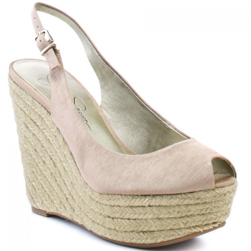 JESSICA SIMPSON JUNGLE SESAME SLINGBACK WEDGE  