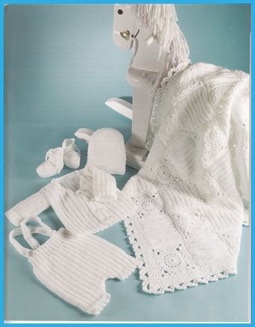 Gorgeous Crocheted CHRISTENING SETS for Him~Her  