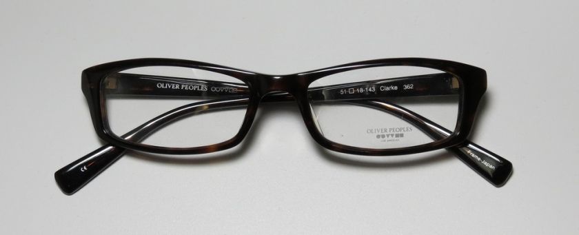 NEW OLIVER PEOPLES CLARKE 51 18 143 TORTOISE RX EYEGLASS/GLASSES 