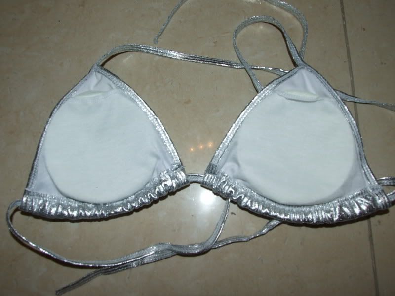 Shiny metallic silver Bikini Set swimsuit Cyber int09  