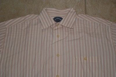 CALLAWAY GOLF DRESS SHIRT OXFORD MENS RED STRIPED LARGE  