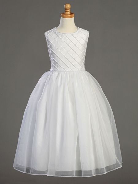 Embroidered Organza White Communion Dress  