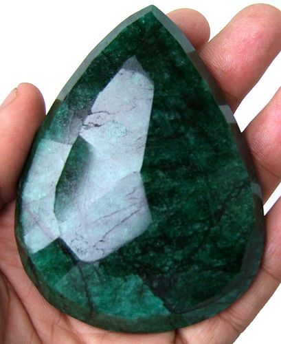 KGCL CERTIFIED 745 CTS NATURAL EARTHMINED PEAR EMERALD LOOSE GEMSTONE 