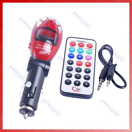   Car  Player Modulator Wireless FM Transmitter USB SD MMC Slot Red