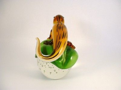 HAND MADE GLASS BLOWN LIZARD ART SCULPTURE PAPERWIGHT  