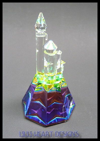 VERY COLORFUL CASTLE MADE FROM SWAROVSKI CRYSTAL RETIRED  