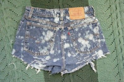 Vtg Levis High Waist Denim Jean Cutoff Destroyed Short shorts Trashy 