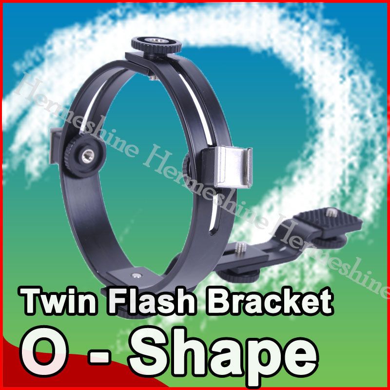 New Twin Flash Bracket for Nikon D700 SB900 SB800 Canon 7D 5DII 580EX 