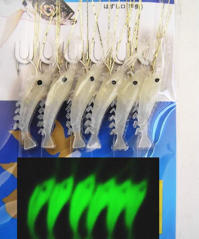 Packs Saltwater Glow in Dark Reflective Tail Sabiki Rigs 6x Hooks 