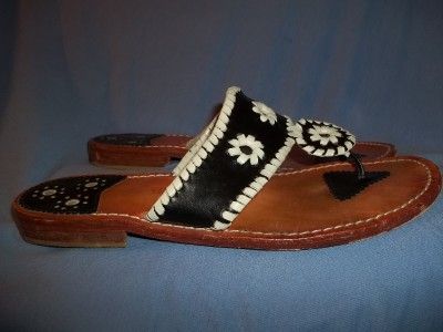 STEVEN SALARIO Black & White Navajo Sandals Thongs Shoes 9  