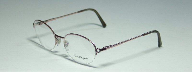 NEW SALVATORE FERRAGAMO 1554 51 18 135 ROSE HALF RIM EYEGLASSES 