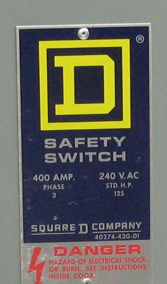   Square D Safety Switch Panel   400A 3 Phase   240V   QMB325W  
