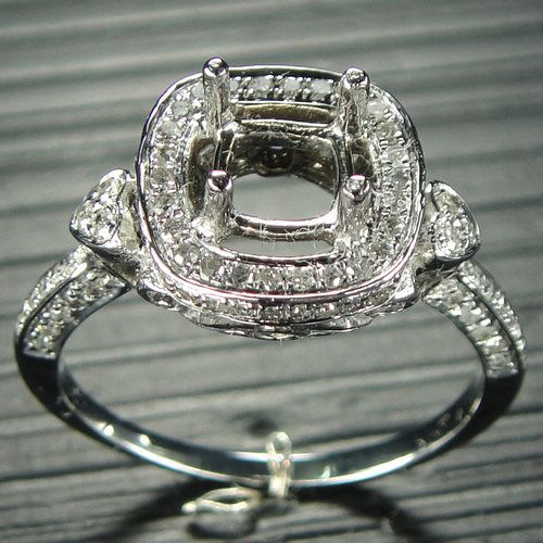 SOLID 14 WHITE GOLD DIAMOND ENGAGEMENT&WEDDING SEMI MOUNT RING SETTING 