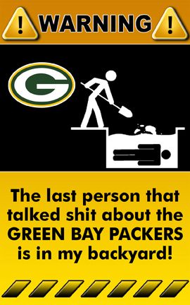   Sticker Warning Funny Sign NFL Green Bay Packers Football   1  