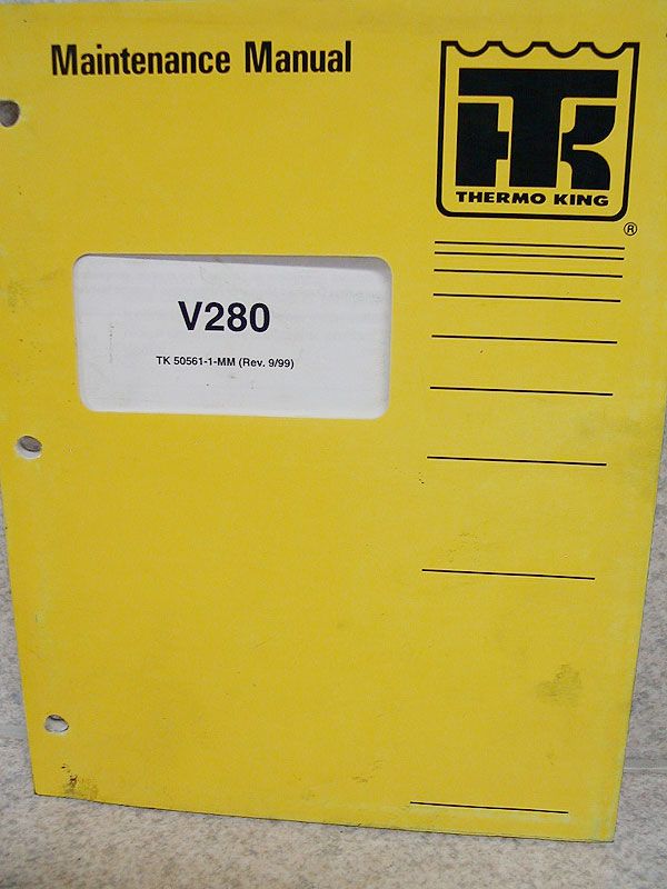 Thermo King V280 Refrigeration Unit Manual Compressor Maintenance 