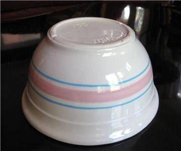 McCOY USA VINTAGE MIXING BOWL #108 Pink Blue Stripe 8  