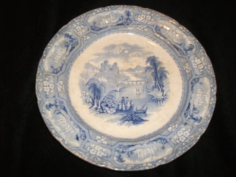 ANTIQUE FLORENTINE SCENIC DECORATIVE PLATE TJ & J MAYER  