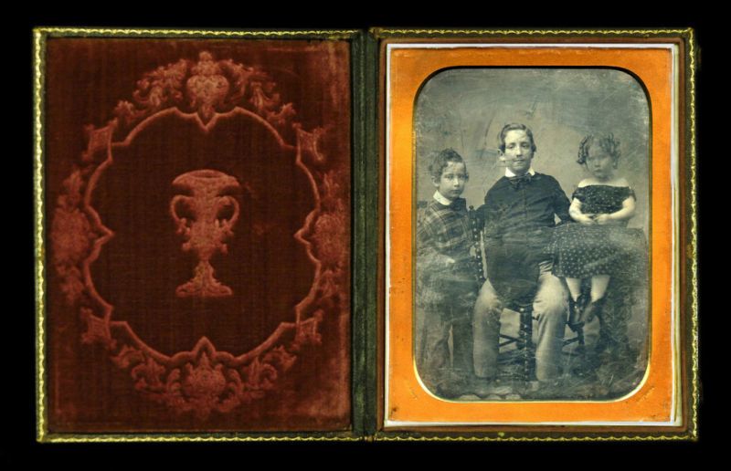 MARCUS ROOT 1/2 DAGUERREOTYPE PHOTO 3 CHARMING CHILDREN  