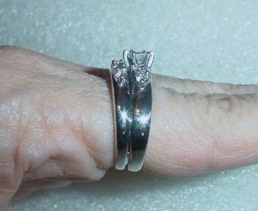 14K VINTAGE DIAMOND WEDDING SET   SIZE 7   LB1448  