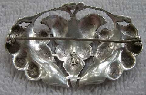 Fine BAURING Sterling ARTS & CRAFTS Style LEAF PIN NR  