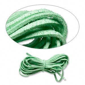 Yards Lime Green Faux Suede 3mm Lace Beading Cord  