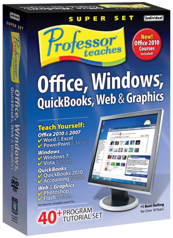 Professor Teaches Super Set Office 2010 & Windows 7 NEW 018527105276 