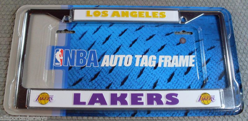   NIB CHROME LICENSE PLATE FRAME  LOS ANGELES LAKERS 094746244903  