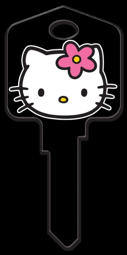 KW1 HOUSE KEY BLANK   HELLO KITTY BLACK  