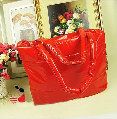 Korean Women Space bag Cotton Feather down Tote handbag shoulder bag 