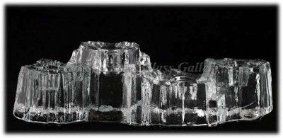 Muurla Finland Crystal Art Glass Glacier Candleholder  