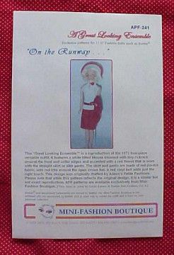 Vintage Pattern GREAT LOOKING ENSEMBLE 4 Barbie FR 1973  