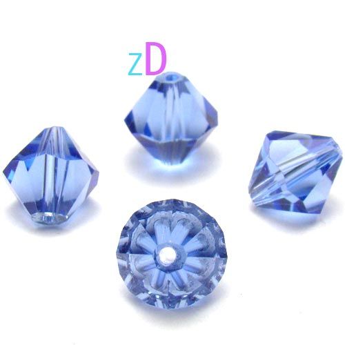 M2110 15pcs Faceted Blue Crystal Glass Bicone Bead 10mm  