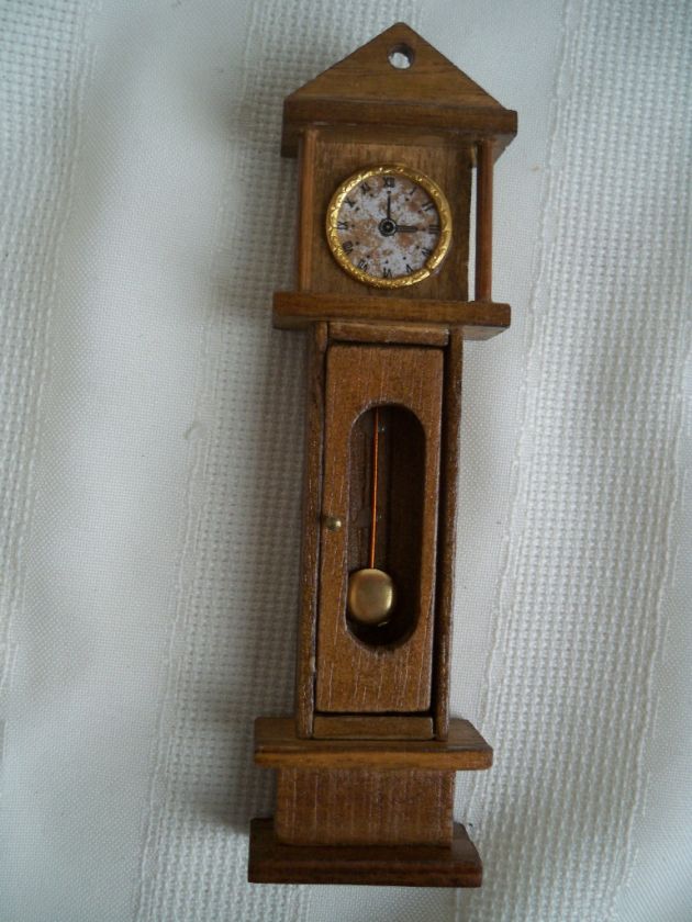 Wooden Grandfather Clock Doll House Furniture  
