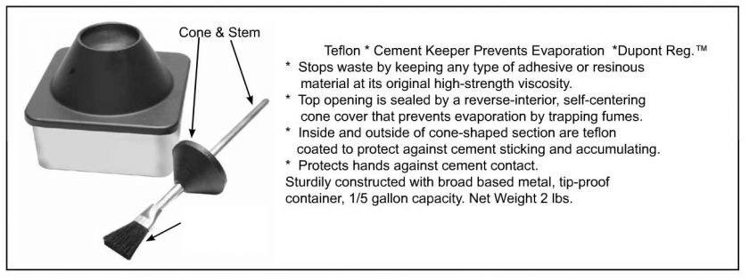 Leather Craft Teflon Glue Pot Cement Keeper Anti Evap.  